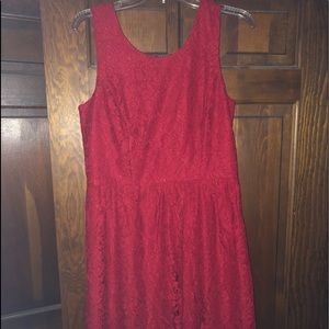 Loft red lace dress